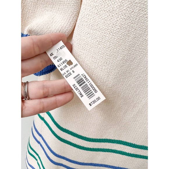 ST. JOHN COLLECTION Women's Cream/Blue Stripe 3 Piece Knit Skirt Set sz Assorted - Picture 7 of 16